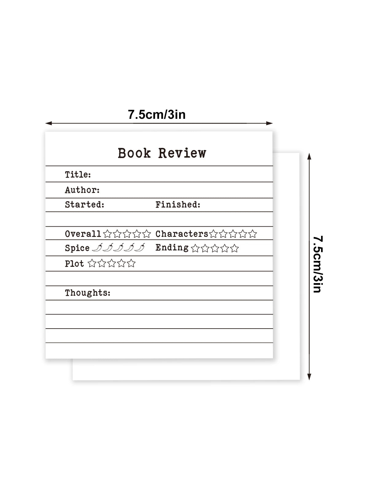 Mini Book Review Sticky Note Pad