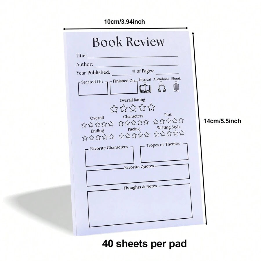 Classic Book Review Sticky Note Pad