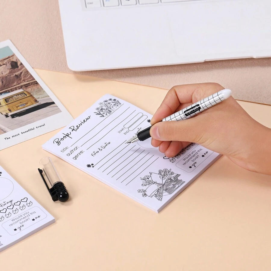 Floral Book Review Sticky Note Pad