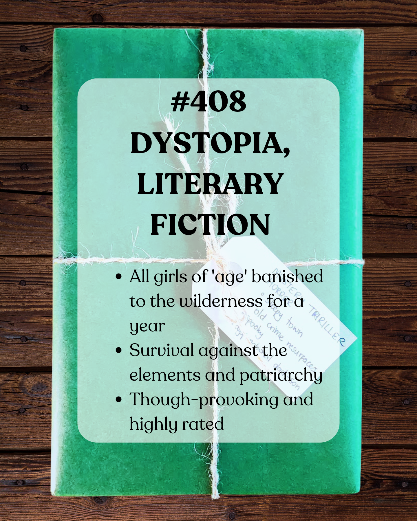 Book 408 - Dystopia, Literary Fiction