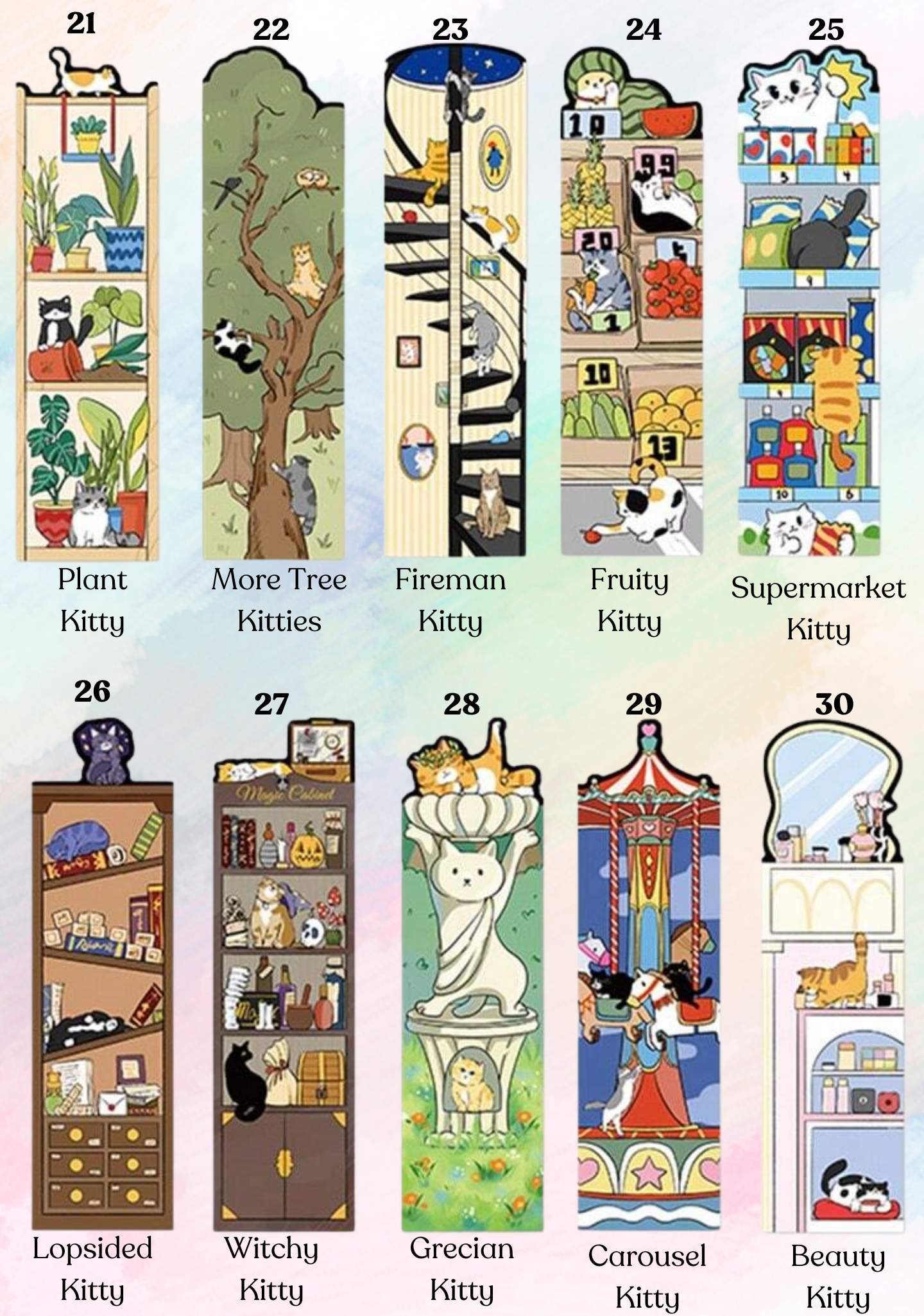 Kitty on the Shelf Bookmarks
