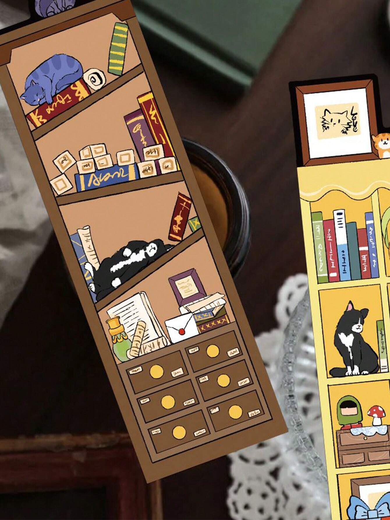Kitty on the Shelf Bookmarks
