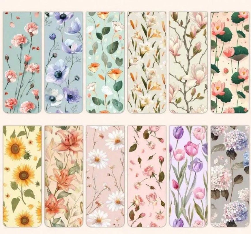 Floral Magnetic Bookmark