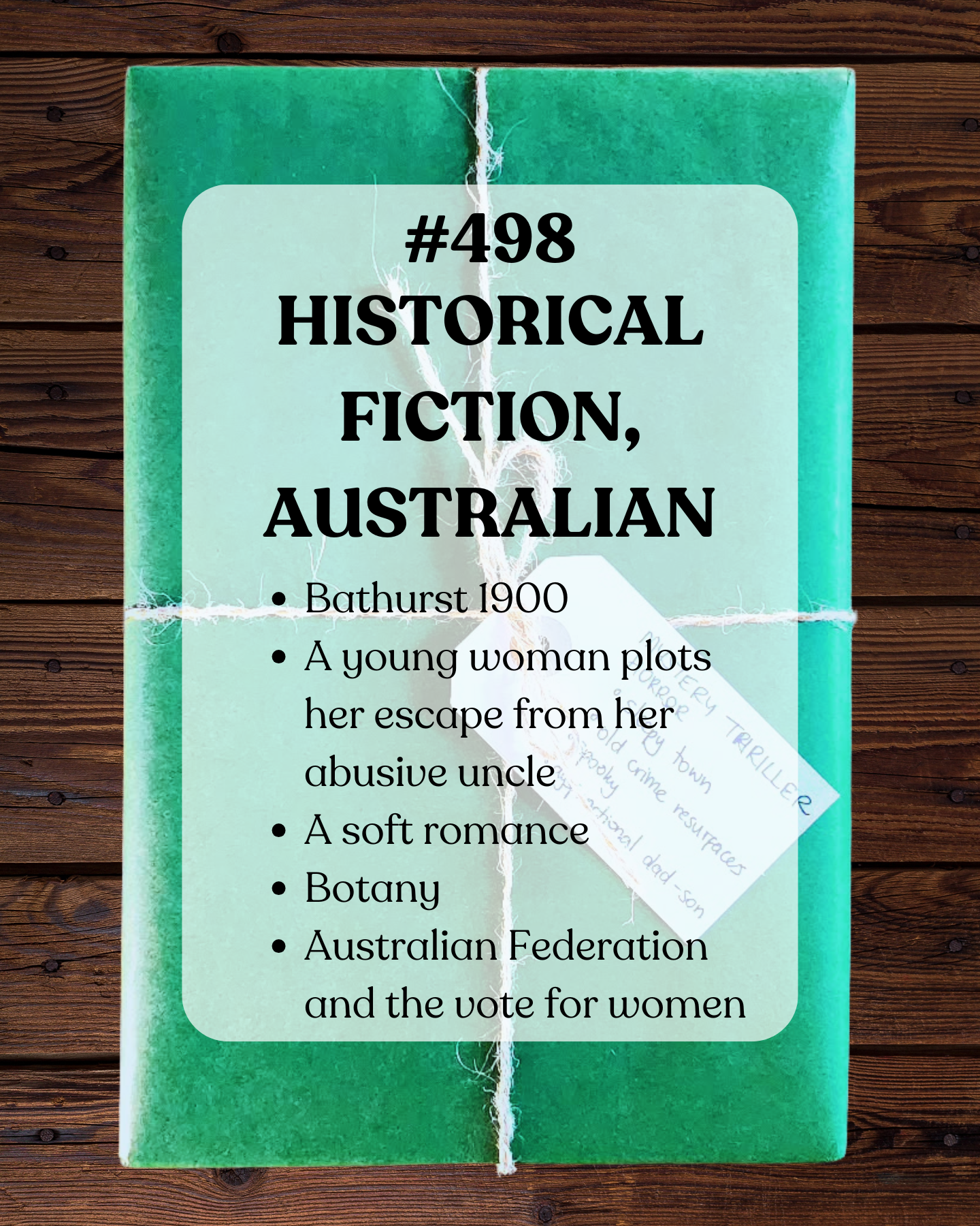 Book 498 - Historical Fiction, Australian