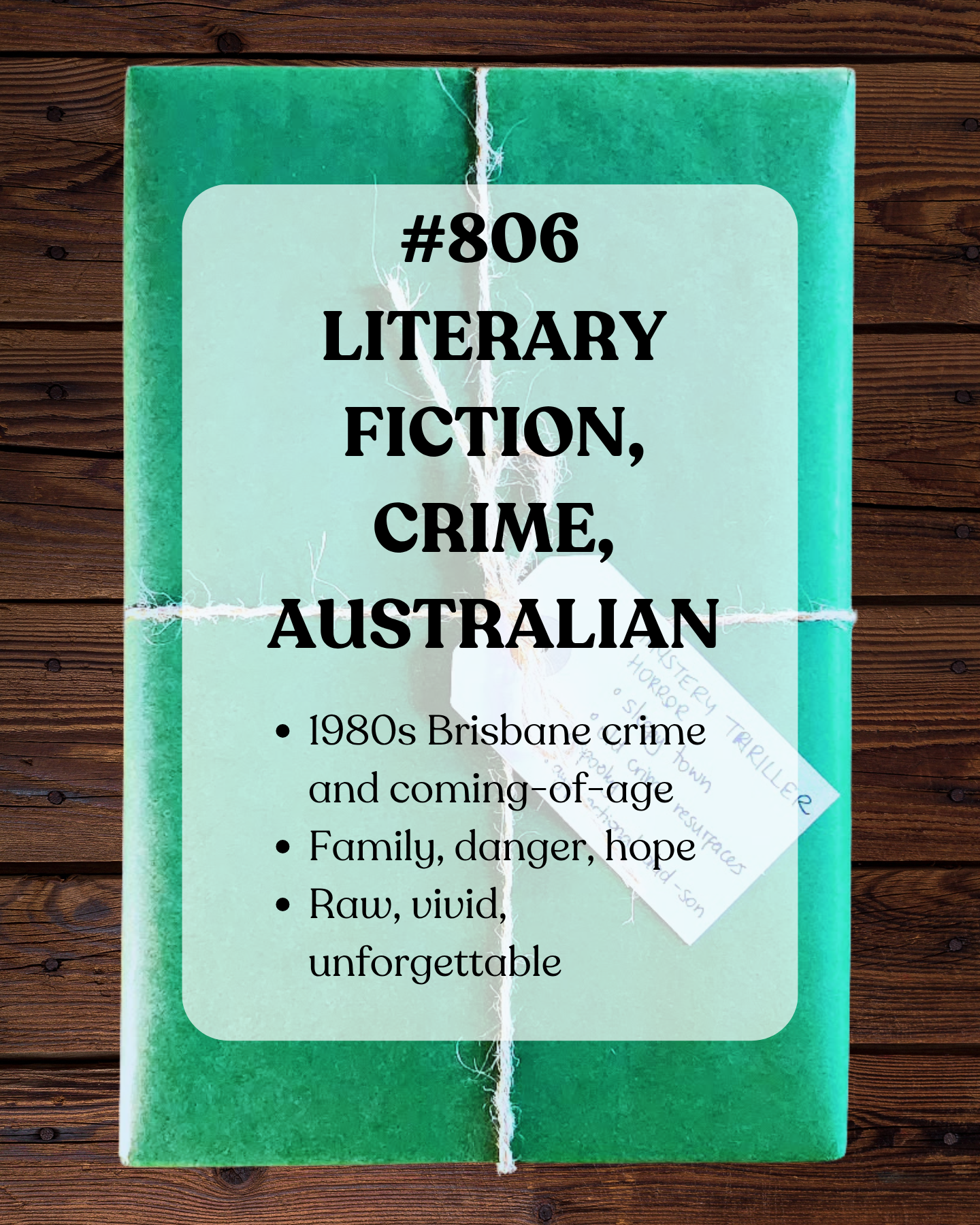 Book 806 - Literary Fiction, Crime, Australian