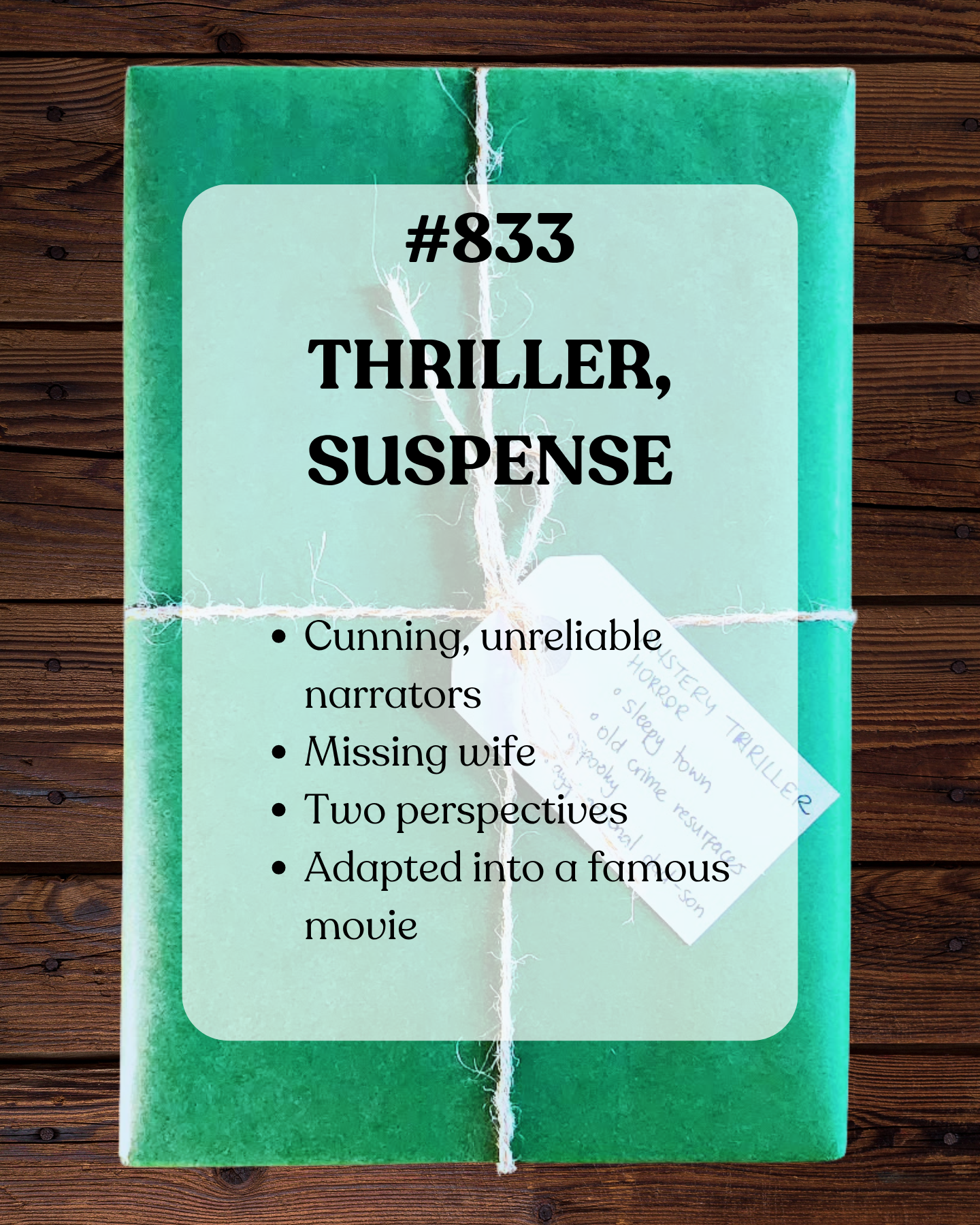 Book 833 - Thriller, Suspense