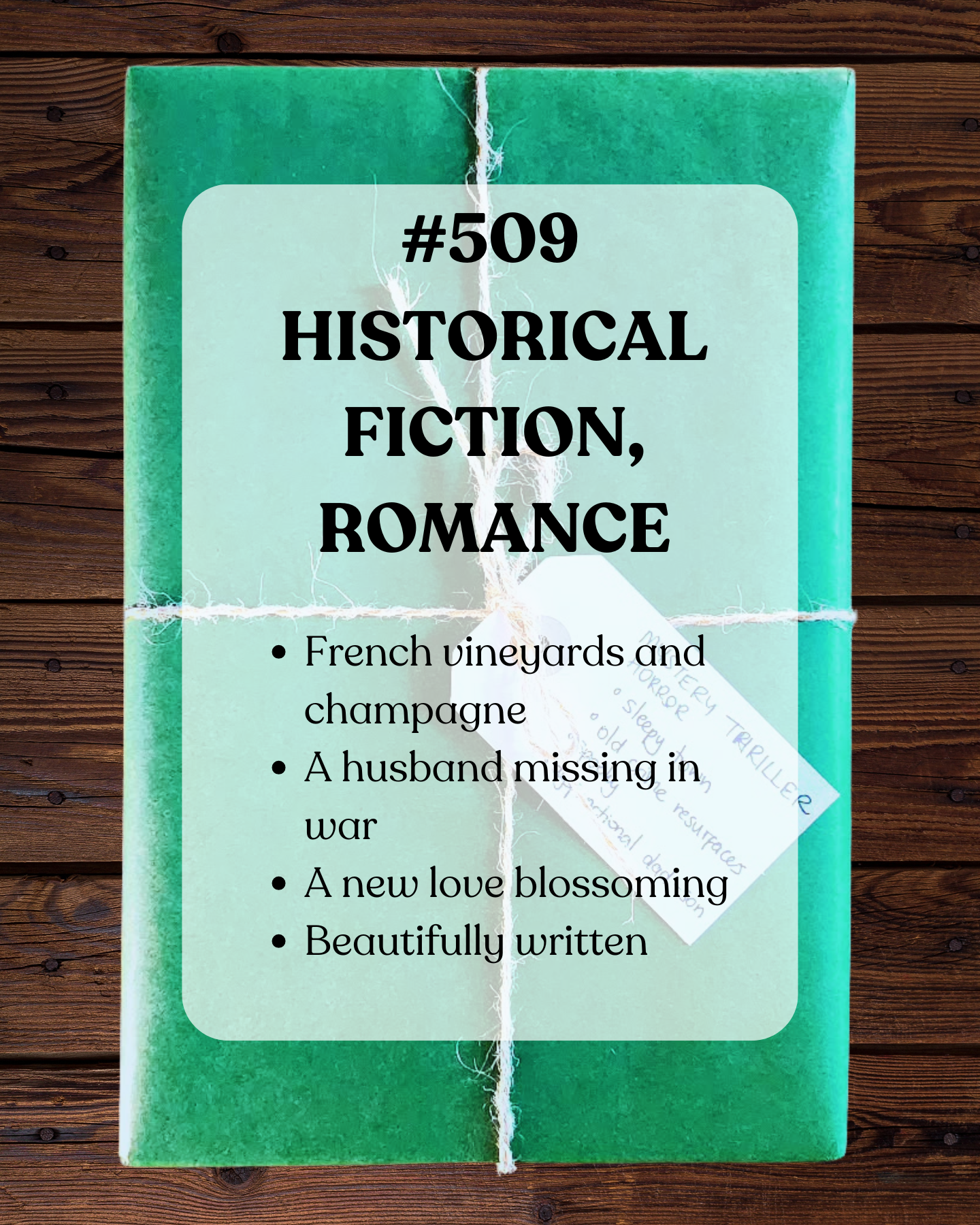 Book 509 - Historical Fiction, Romance