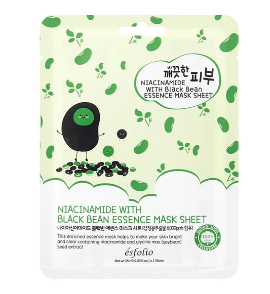 Esfolio Niacinamide with Black Bean Essence Sheet Mask