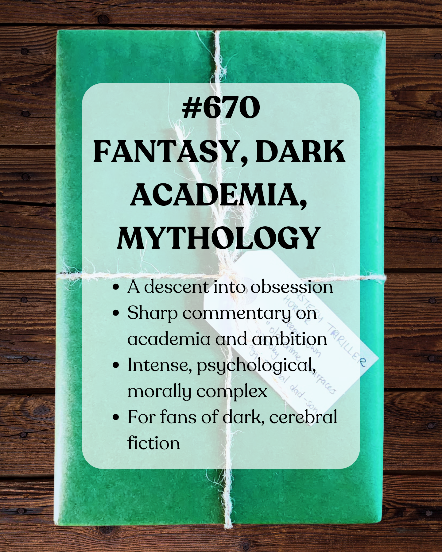Book 670 - Fantasy, Dark Academia, Romance, Mythology