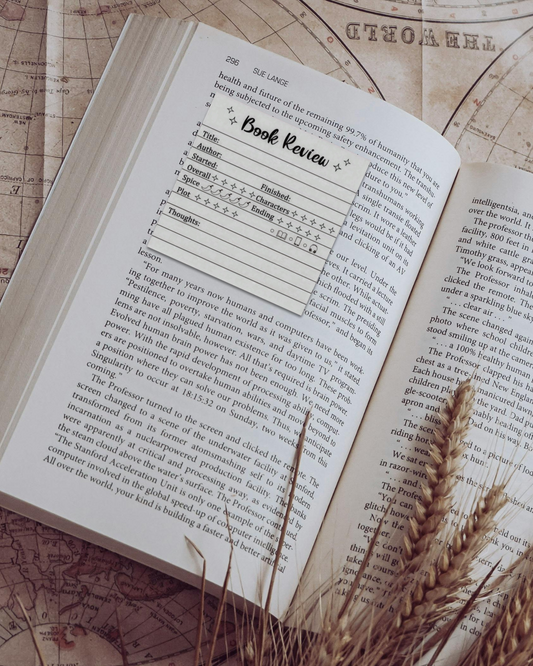 Mini Book Review Sticky Note Pad - Cursive