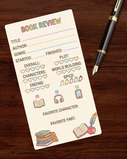 Rainbow Double Sided Book Review Bookmark