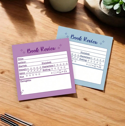 Mini Book Review Sticky Note Pad - Cursive