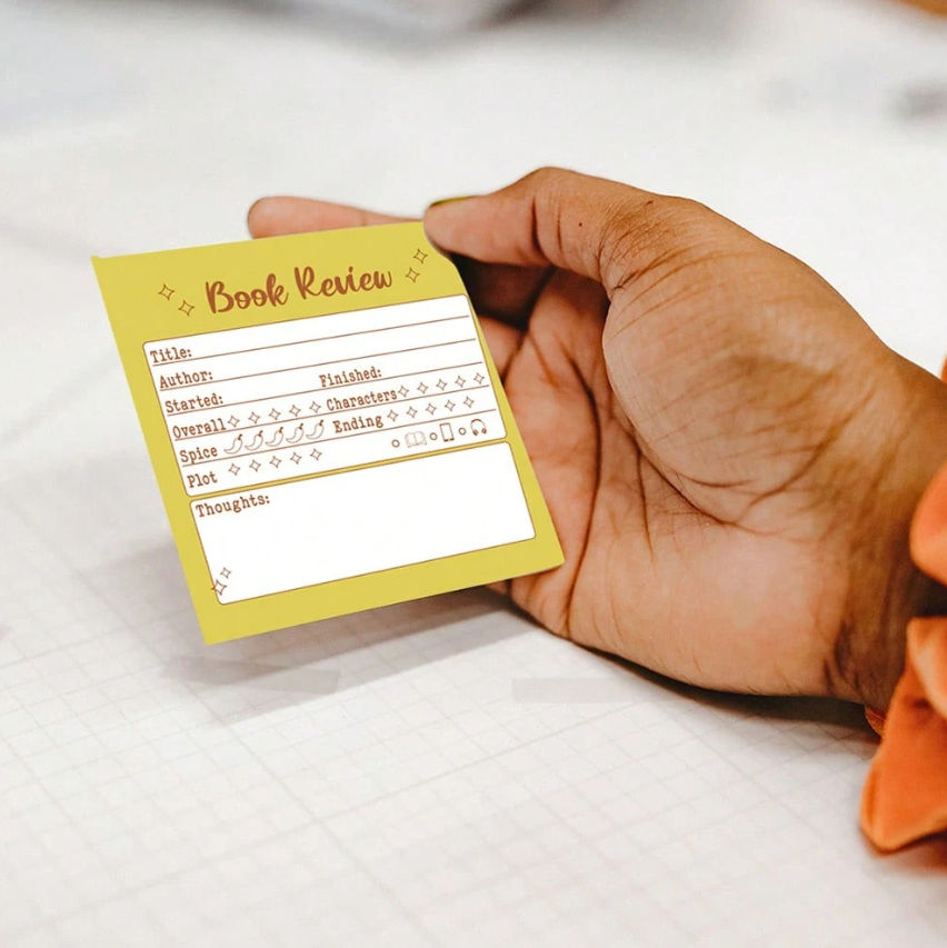 Mini Book Review Sticky Note Pad - Cursive