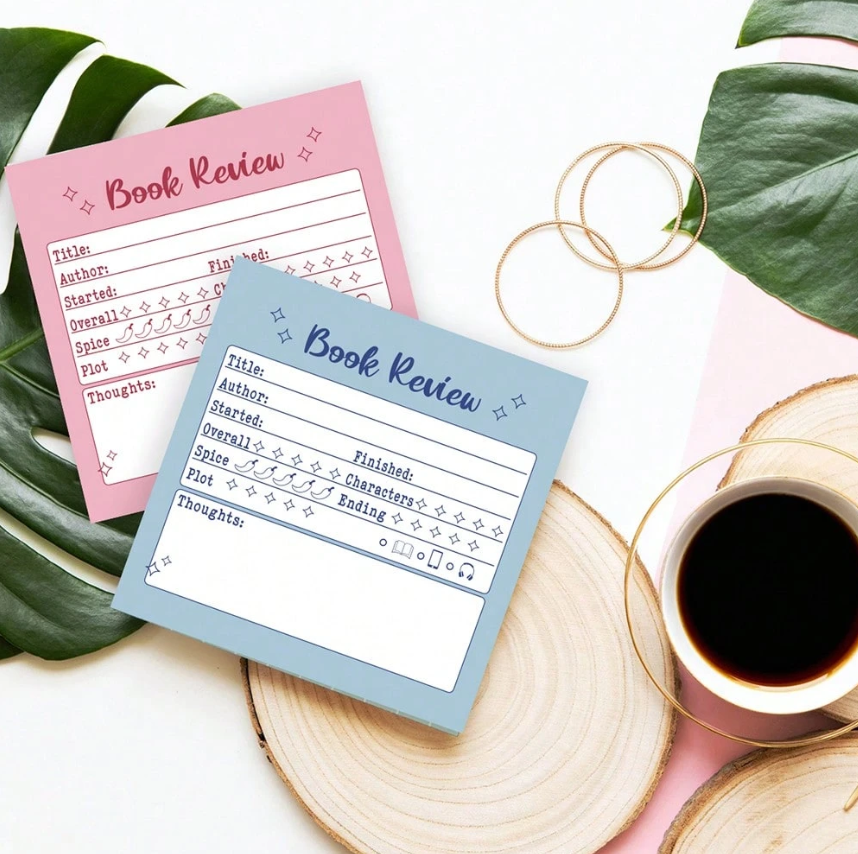 Mini Book Review Sticky Note Pad - Cursive