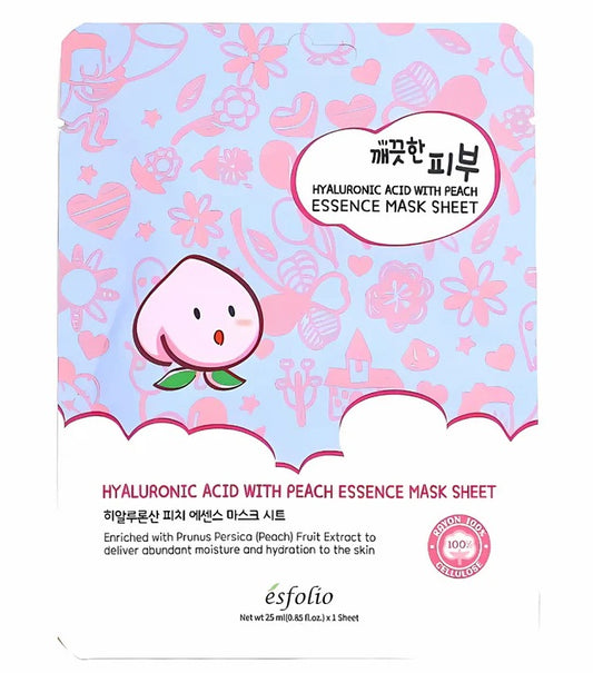 Esfolio Hyaluronic Acid with Peach Essence Sheet Mask